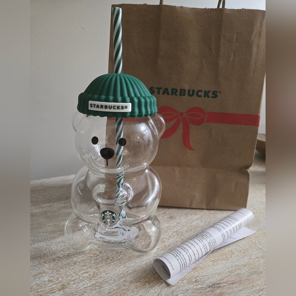 Starbucks Bearista Teddy Bear Special Edition Glass Cup